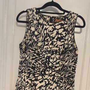 Tory Burch Black Cream Abstract Print Sheath Dress Size 6